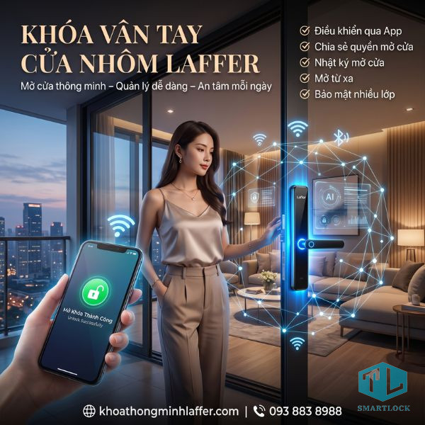 Hướng dẫn sử dụng khóa vân tay Laffer cửa nhôm