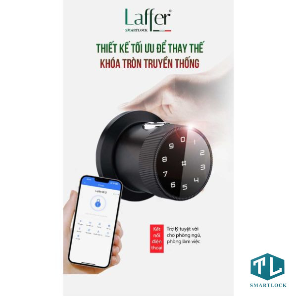 Khóa vân tay cửa gỗ Laffer B12 là giải pháp công nghệ an ninh đột phá thay thế ổ khóa tay nắm tròn truyền thống